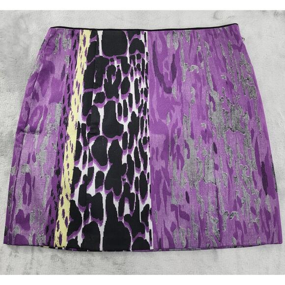 NEW Kenneth Cole New York The Juliet Skirt Size 0 Purple Turnip Combo Mini Lined - Picture 1 of 12